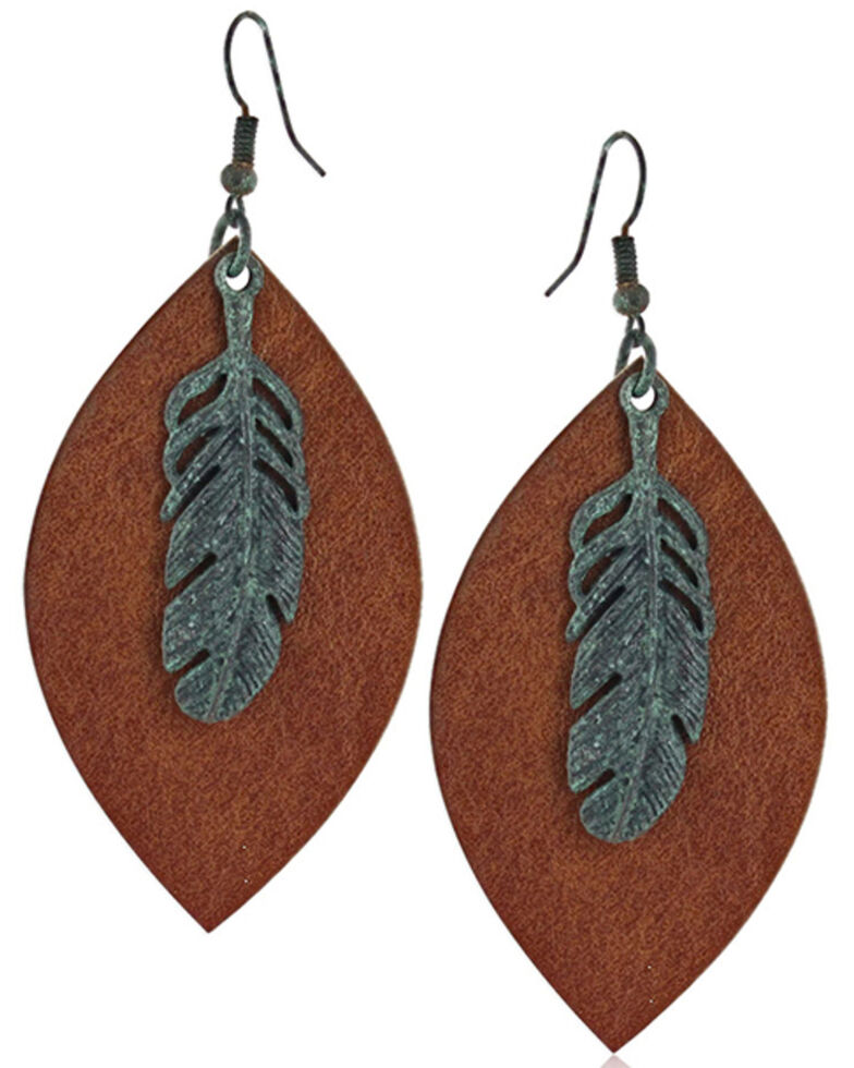Montana Silversmiths Women's Natured Feather Soft Leather Earrings, No Color, hi-res