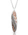Montana Silversmiths Women's Wind Dancer Pierced Feather Oval Necklace, Silver, hi-res