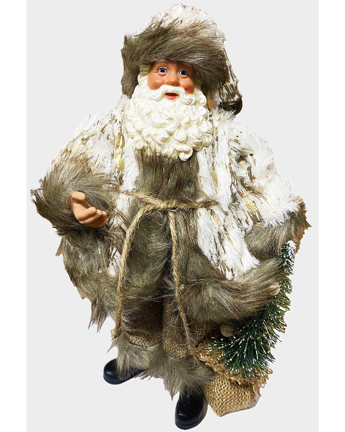 Image #1 - Santa's Workshop 10" Woodsman Santa Figurine, Brown, hi-res