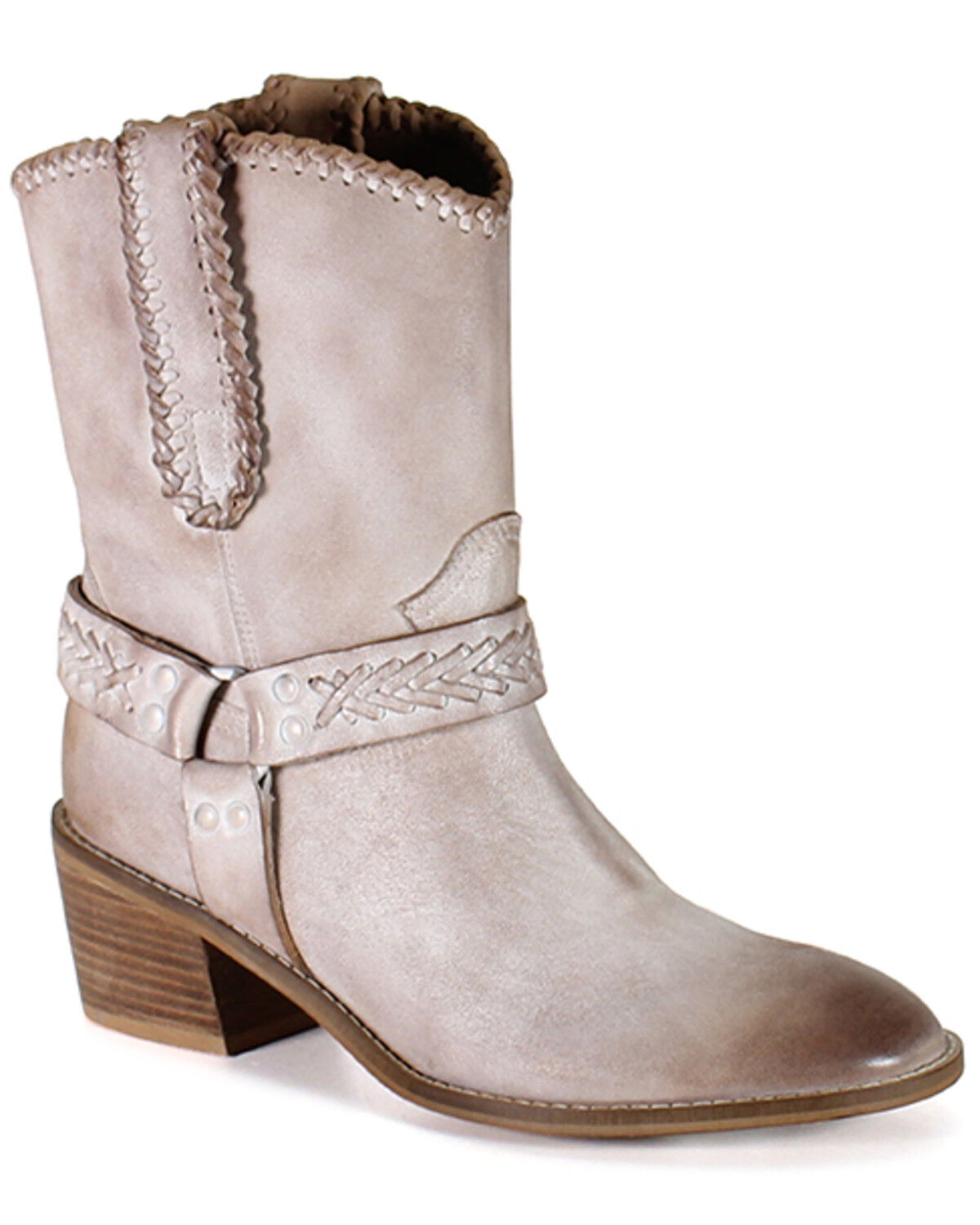 Image #1 - Diba True Women's Glass Heart Western Booties - Round Toe, Off White, hi-res