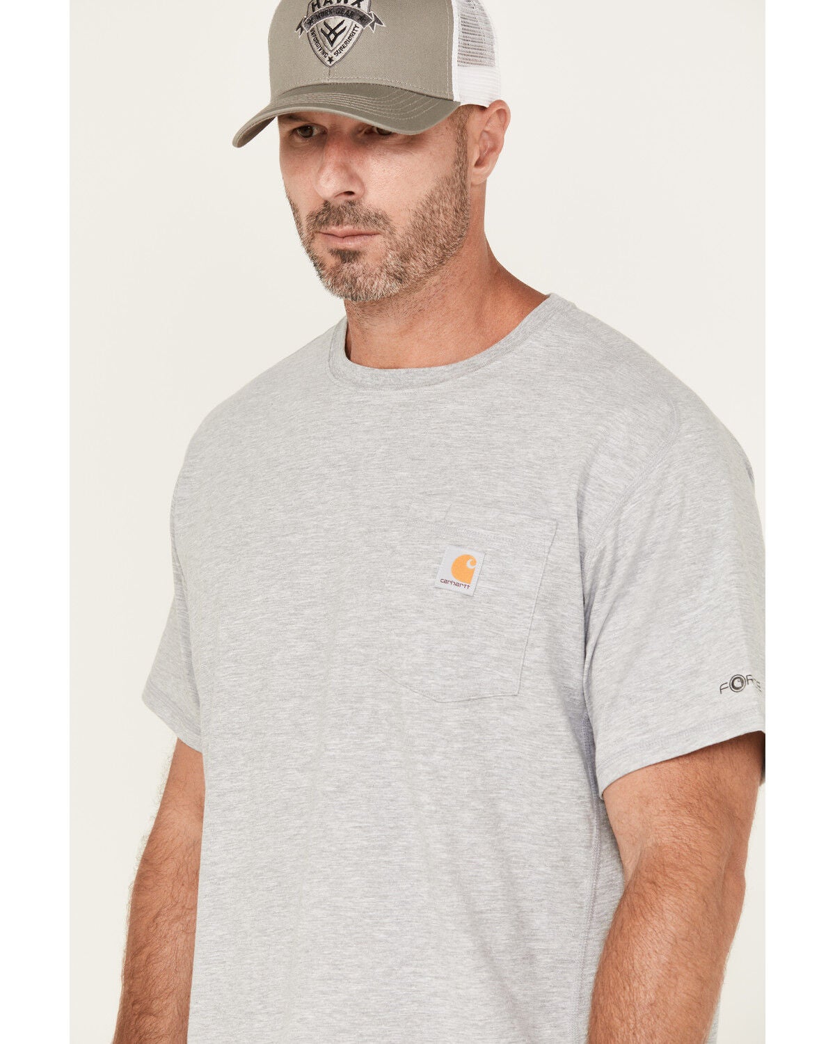 Image #2 - Carhartt Men's Force&reg; Relaxed Fit Short Sleeve Pocket T-Shirt, Silver, hi-res