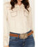 Image #3 - Cowgirl Hardware Women's Faux Suede Long Sleeve Snap Western Shirt, Off White, hi-res