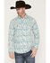 Image #1 - Moonshine Spirit&reg; Men's Wildflower Floral Print Long Sleeve Snap Western Shirt, White, hi-res