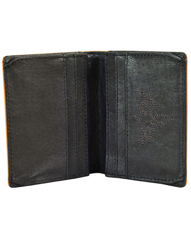 Justin Men's Brown Front Pocket Tooled Wallet, Brown, hi-res