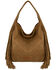 Image #1 - Wrangler Women's Shiloh Fringe Studded Hobo Bag, Brown, hi-res