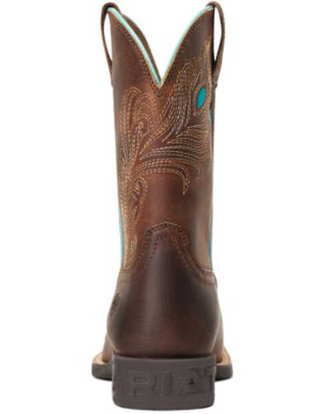 Image #3 - Ariat Girls' Bright Eyes II Hat Leather Boot - Broad Square Toe, Brown, hi-res