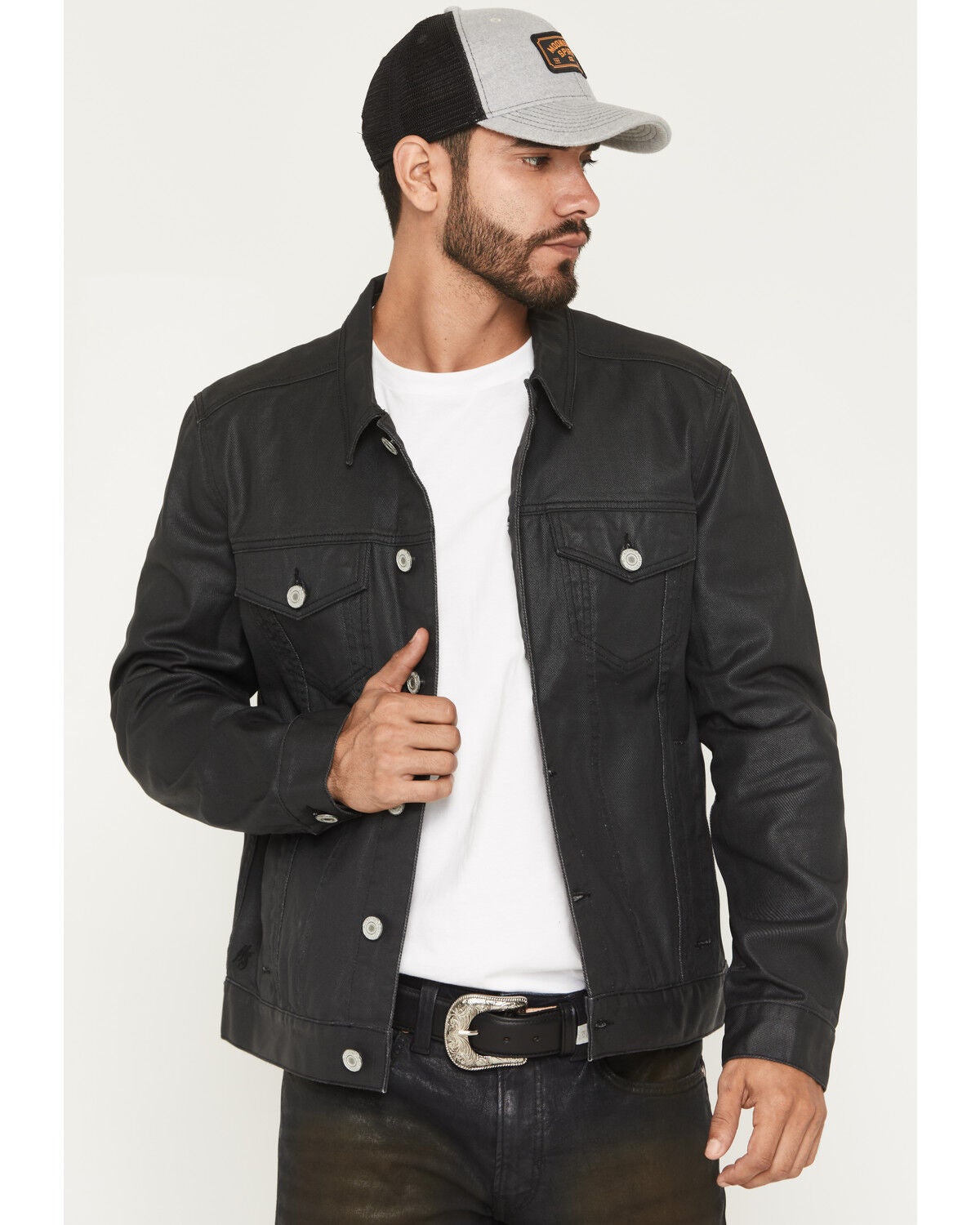 Image #1 - Moonshine Spirit&reg; Men's Coated Denim Jacket, Black, hi-res