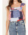 Image #3 - Ariat Women's Americana Patchwork Note Tank Top, Red/white/blue, hi-res
