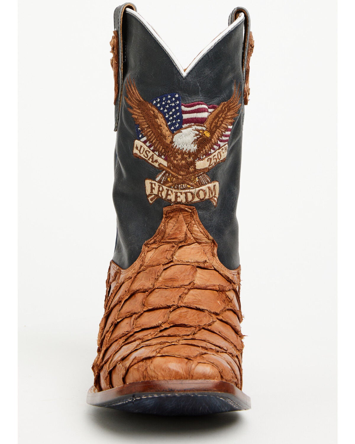 Cody James Men's Freedom Exotic Pirarucu Western Boots - Broad Square Toe, Blue, hi-res