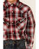Ely Walker Boys' Burgundy Ombre Plaid Long Sleeve Snap Western Shirt , Burgundy, hi-res