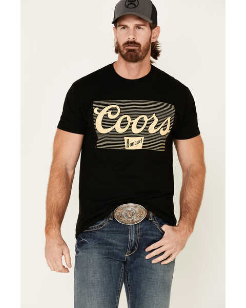 Brew City Beer Gear Men's Vintage Coors Short Sleeve Graphic T-Shirt , Black, hi-res