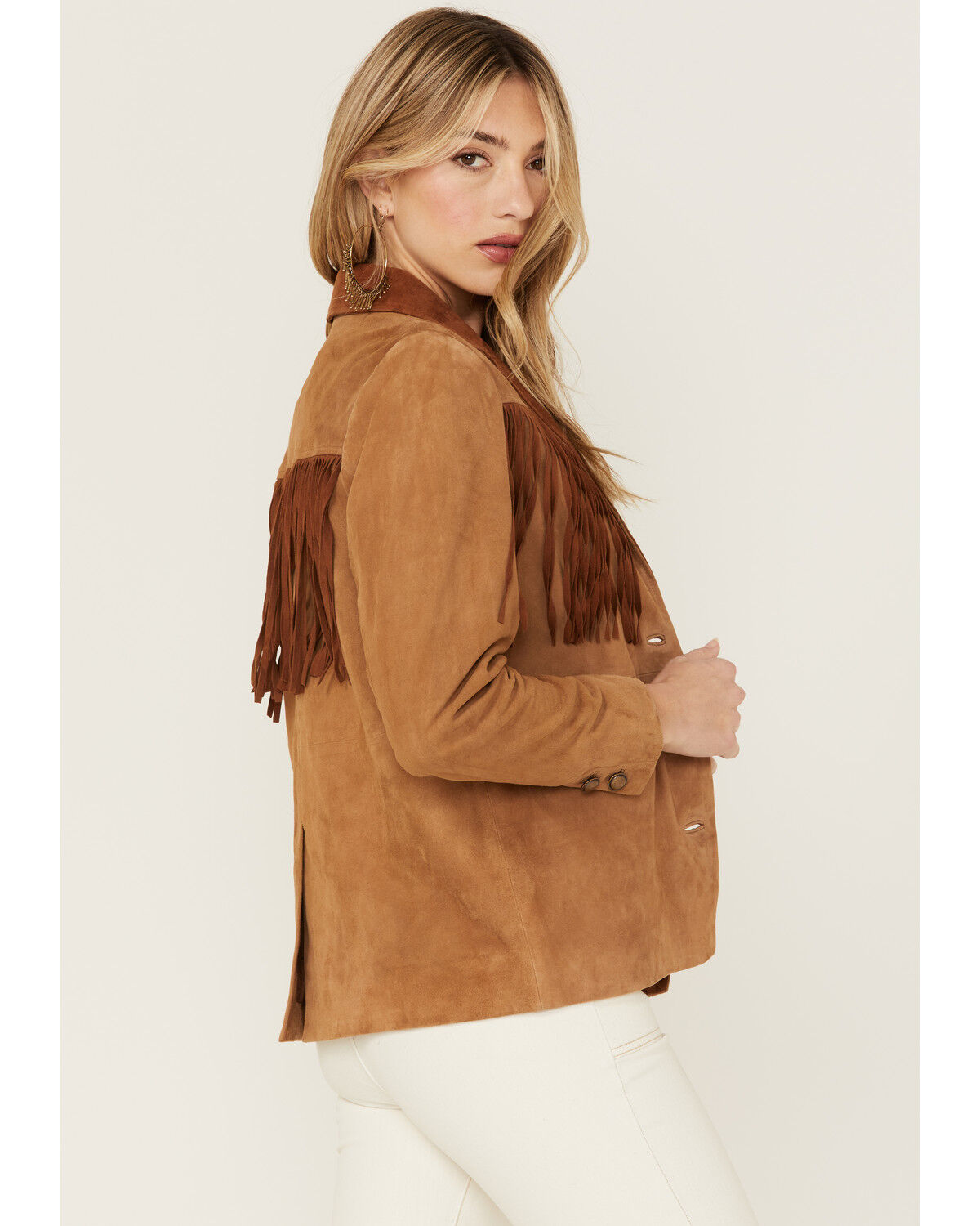 Image #4 - Idyllwind Women's Lena Belle Suede Fringe Blazer, Beige/khaki, hi-res
