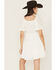 Image #4 - Yura Women's Solid Smocked Short Sleeve Mini Dress, White, hi-res