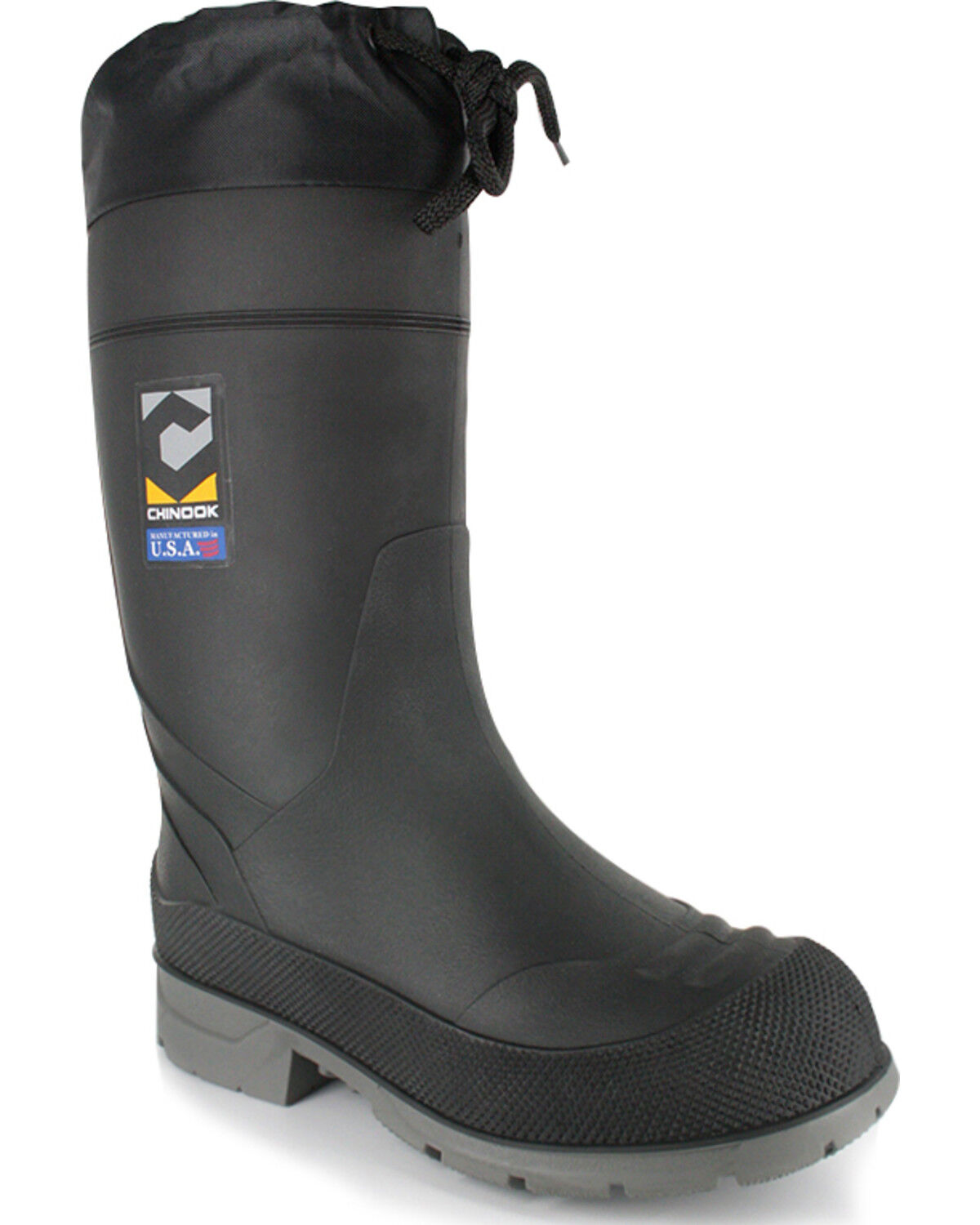 Image #1 - Chinook Men's BadAxe Waterproof Work Boots, Black, hi-res