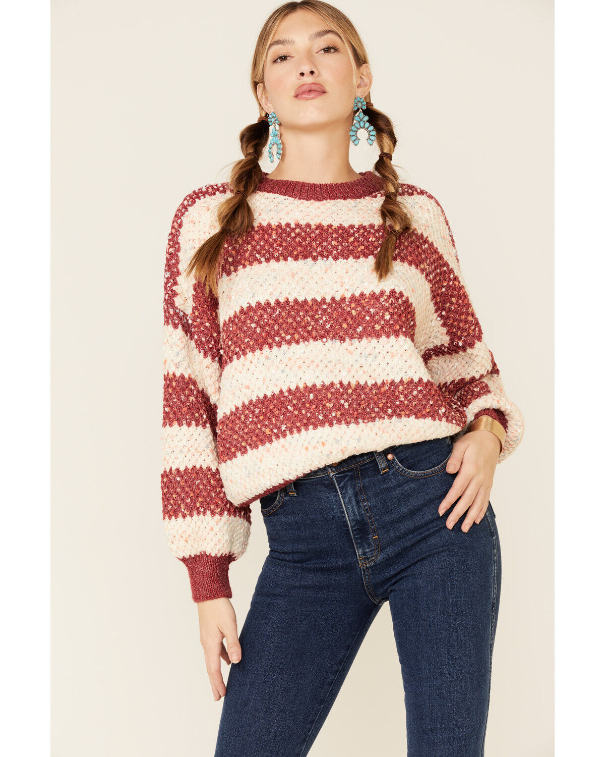 rust striped sweater