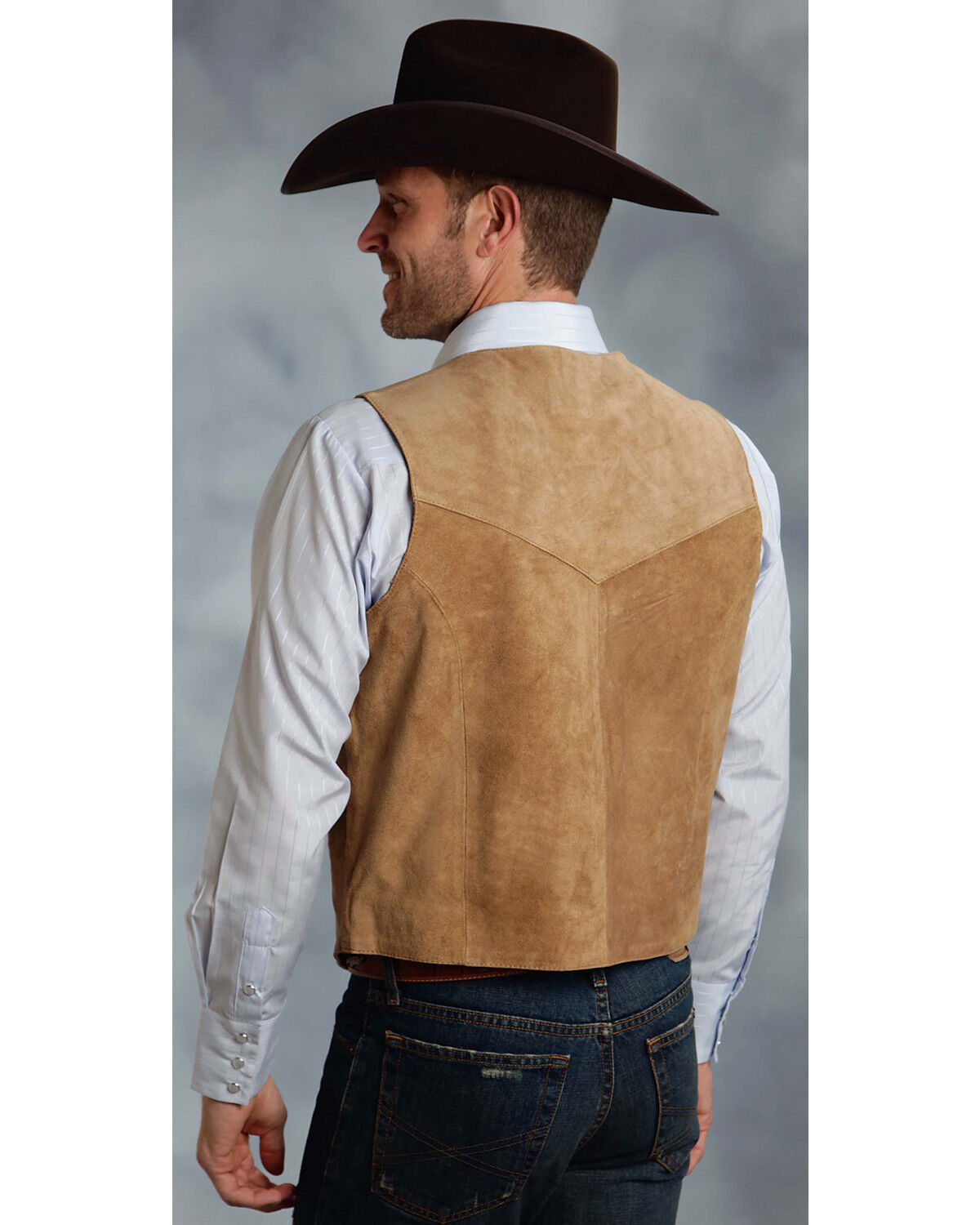 Image #2 - Roper Suede Vest - Big & Tall, Sand, hi-res
