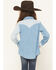 Image #4 - Wrangler Girls' Striped Denim Long Sleeve Snap Western Shirt, Blue, hi-res