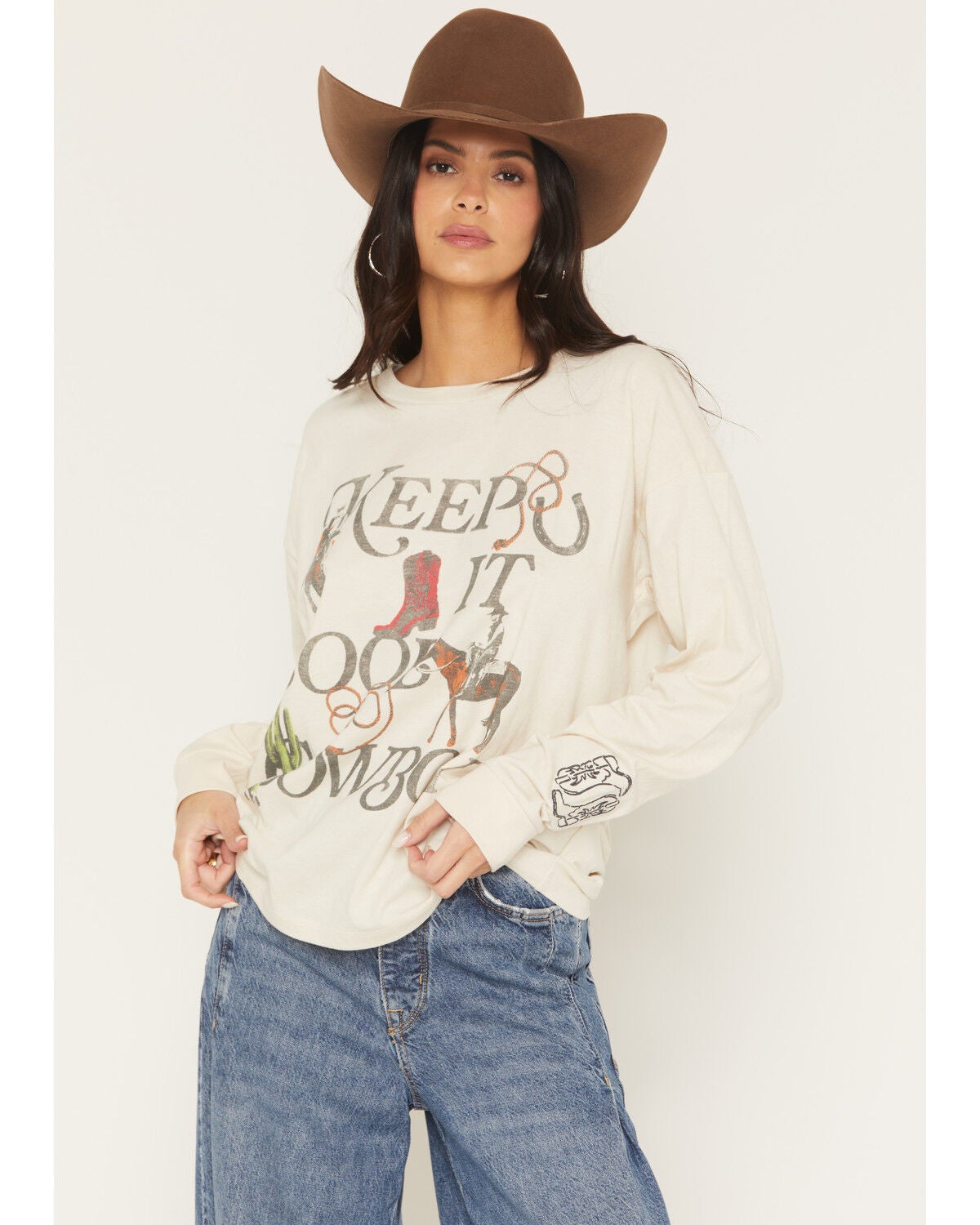Girl Dangerous Women's Keep It Cool Long Sleeve Graphic Tee, Off White, hi-res