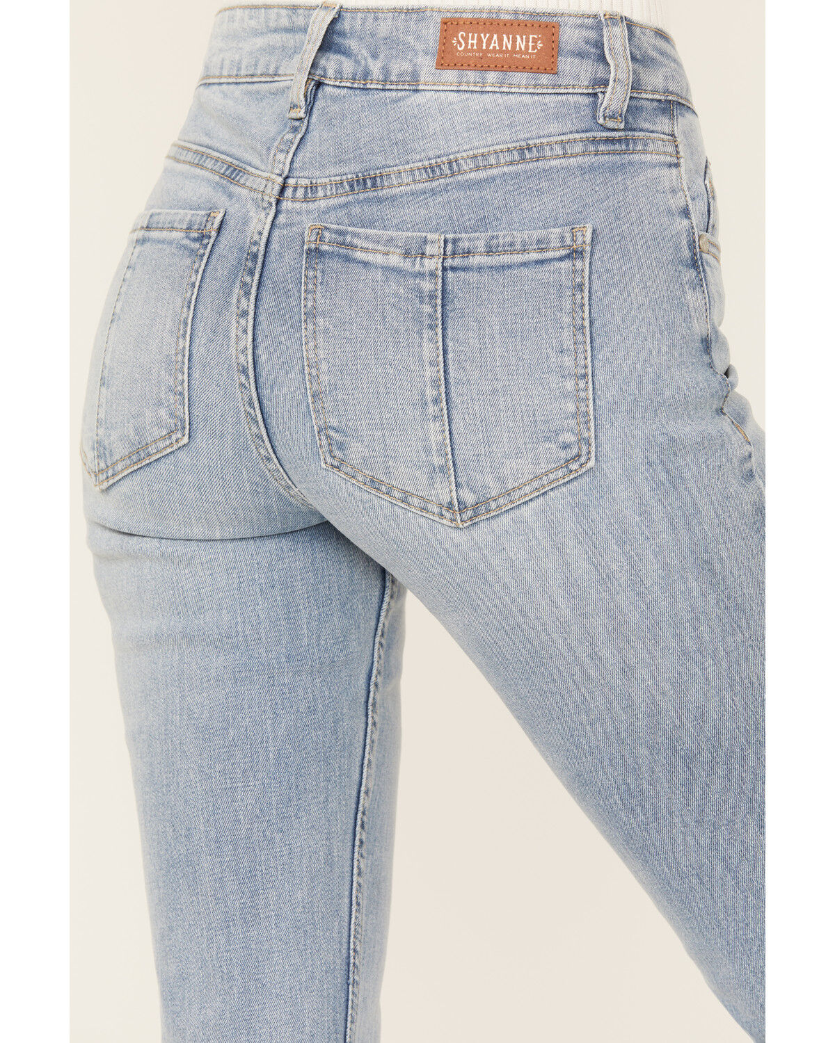 Image #4 - Shyanne Women's Saguaro Mid Rise Stretch Bootcut Jeans, Light Wash, hi-res