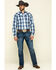 Stetson Men's Indigo Large Ombre Plaid Long Sleeve Western Shirt , Blue, hi-res