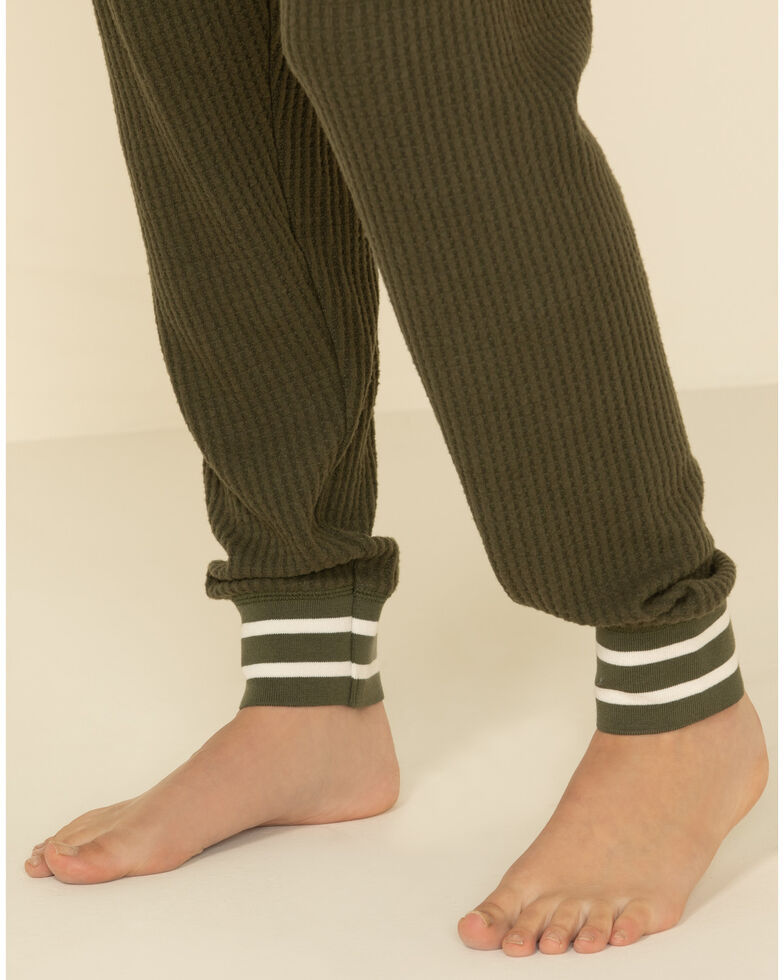 PJ Salvage Women's Olive Thermal Sweatpants, Olive, hi-res
