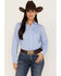 Image #1 - Ariat Women's Gingham Print Long Sleeve Button-Down VentTEK Stretch Shirt, Blue, hi-res