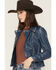 Image #3 - Mauritius Leather Women's Christy Americana Moto Jacket, Blue, hi-res