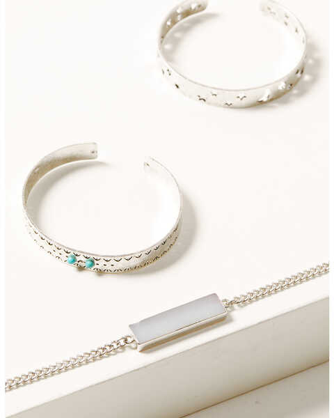 Image #1 - Shyanne Women's Semi-Precious Stars Bracelets - 3-Piece Set, Silver, hi-res