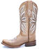 Image #2 - Circle G Women's Straw Laser & Embroidery Western Boots - Square Toe, Cream, hi-res