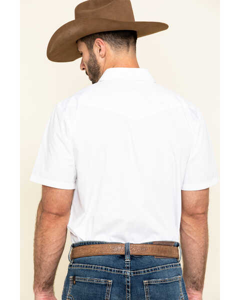 Image #2 - Gibson Men's Solid Short Sleeve Snap Western Shirt - Big, White, hi-res