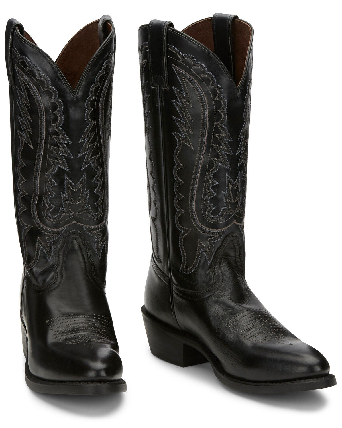 men's black round toe cowboy boots