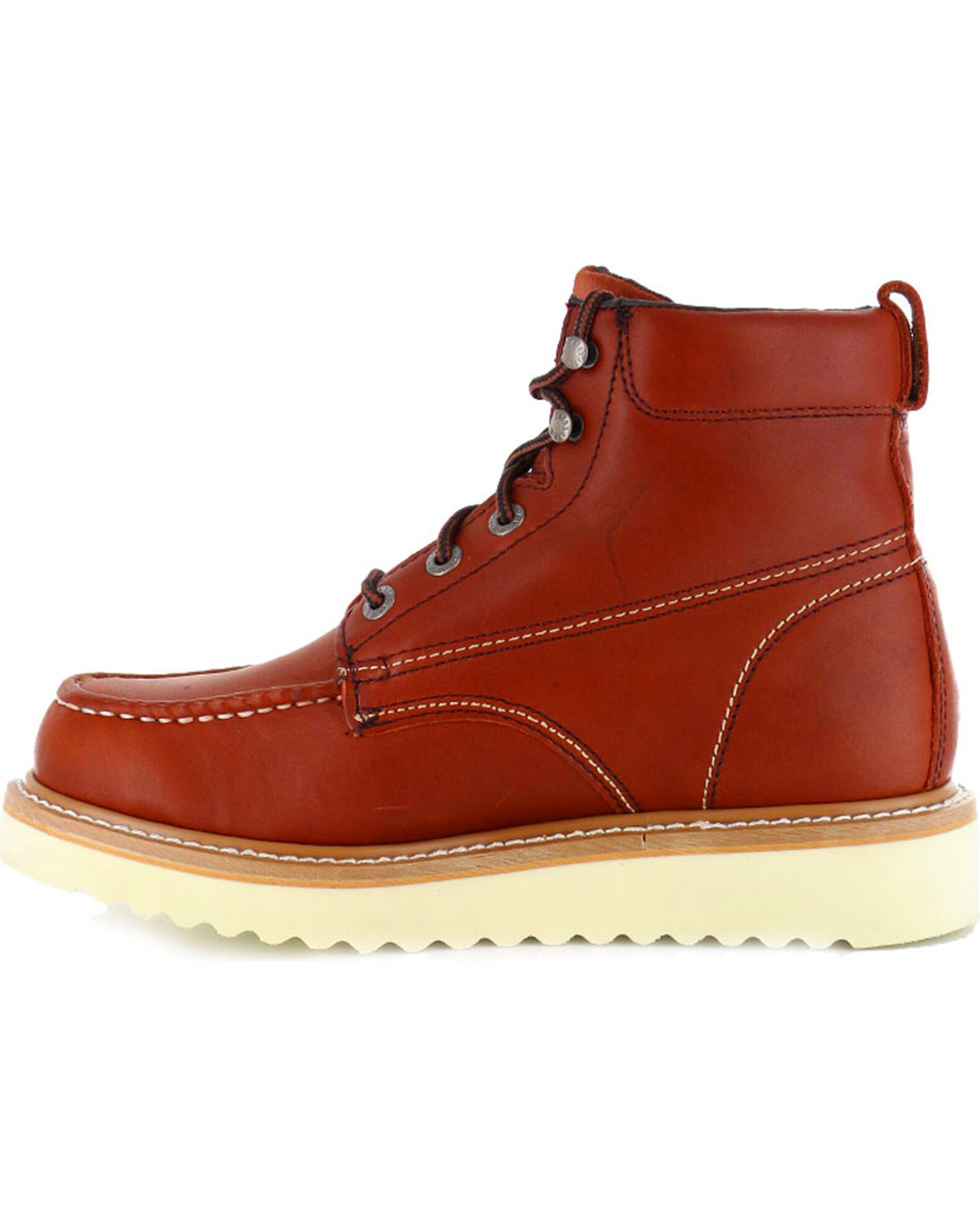 Wolverine Men s Wedge Sole Lace Up Leather Work Boots Moc Toe Country Outfitter