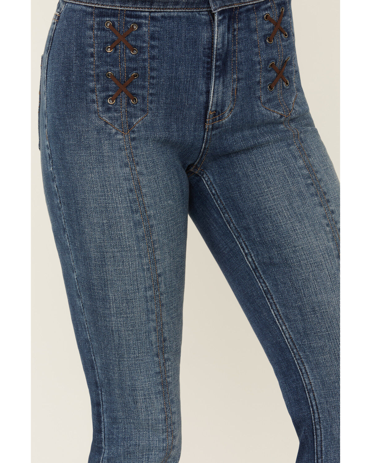 Image #4 - Idyllwind Women's Dark Wash Outlaw Super High Rise Bootcut Stretch Denim Jeans, Dark Wash, hi-res