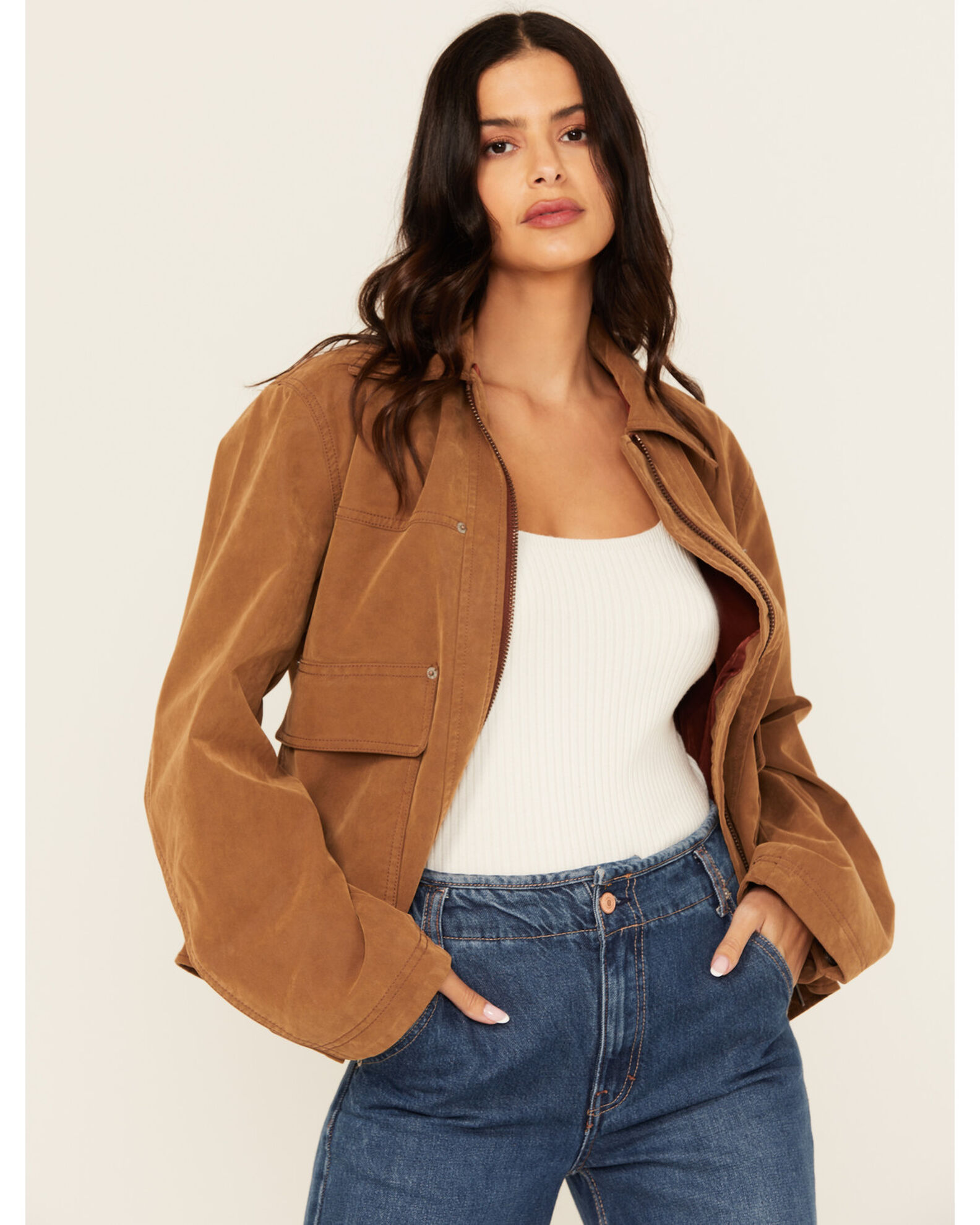Free People Women s Blair Vegan Suede Jacket Country Outfitter