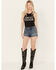 Image #1 - Idyllwind Women's Onslow Medium Wash Mid Rise Rebel Embellished Stretch Shorts, , hi-res