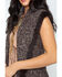 Cripple Creek Women's Crochet Knit Rabbit Fur Trim Vest, Chocolate, hi-res