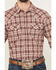 Image #3 - Blue Ranchwear Men's Mojave Plaid Print Long Sleeve Snap Western Shirt, Red, hi-res