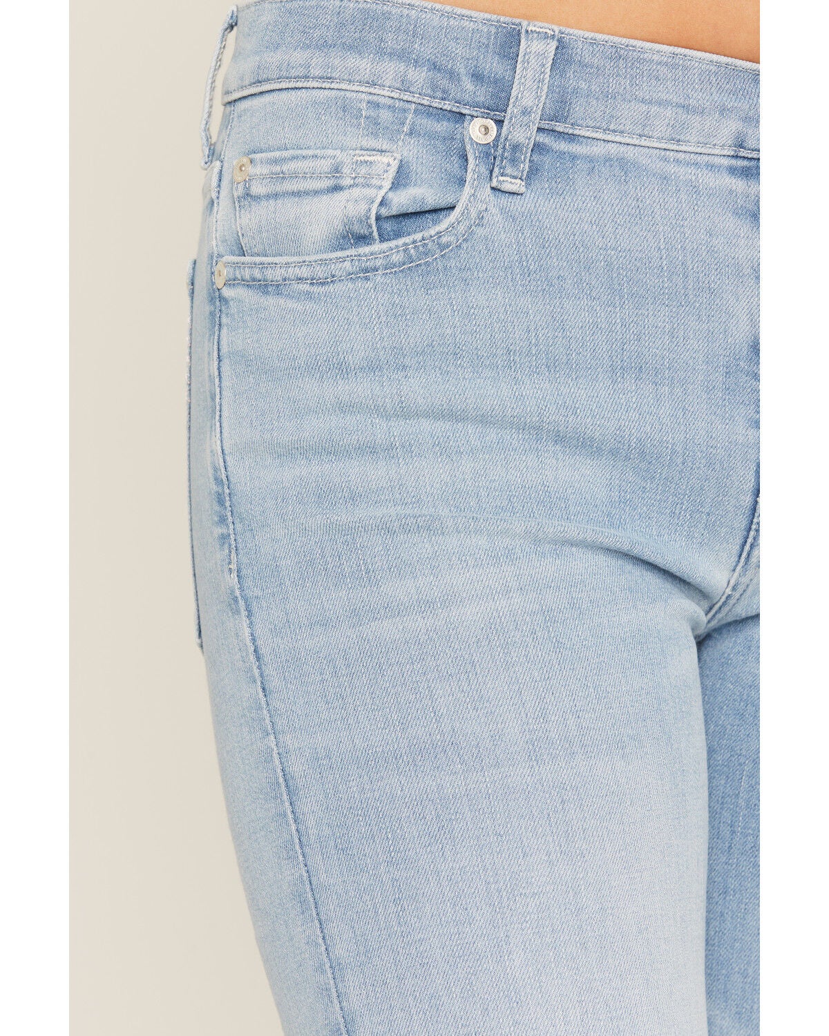 Image #4 - 7 For All Mankind Women's Light Wash Mid Rise Slim Trouser Stretch Denim Jeans, Light Wash, hi-res