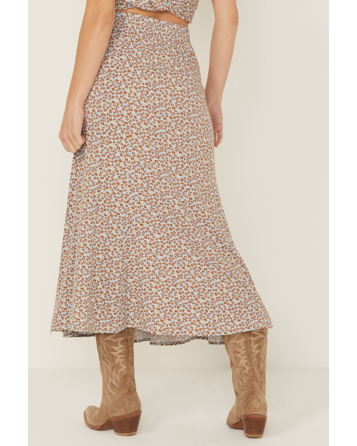 Image #4 - Idyllwind Women's Richardson Floral Print Button Front Midi Skirt, Light Blue, hi-res