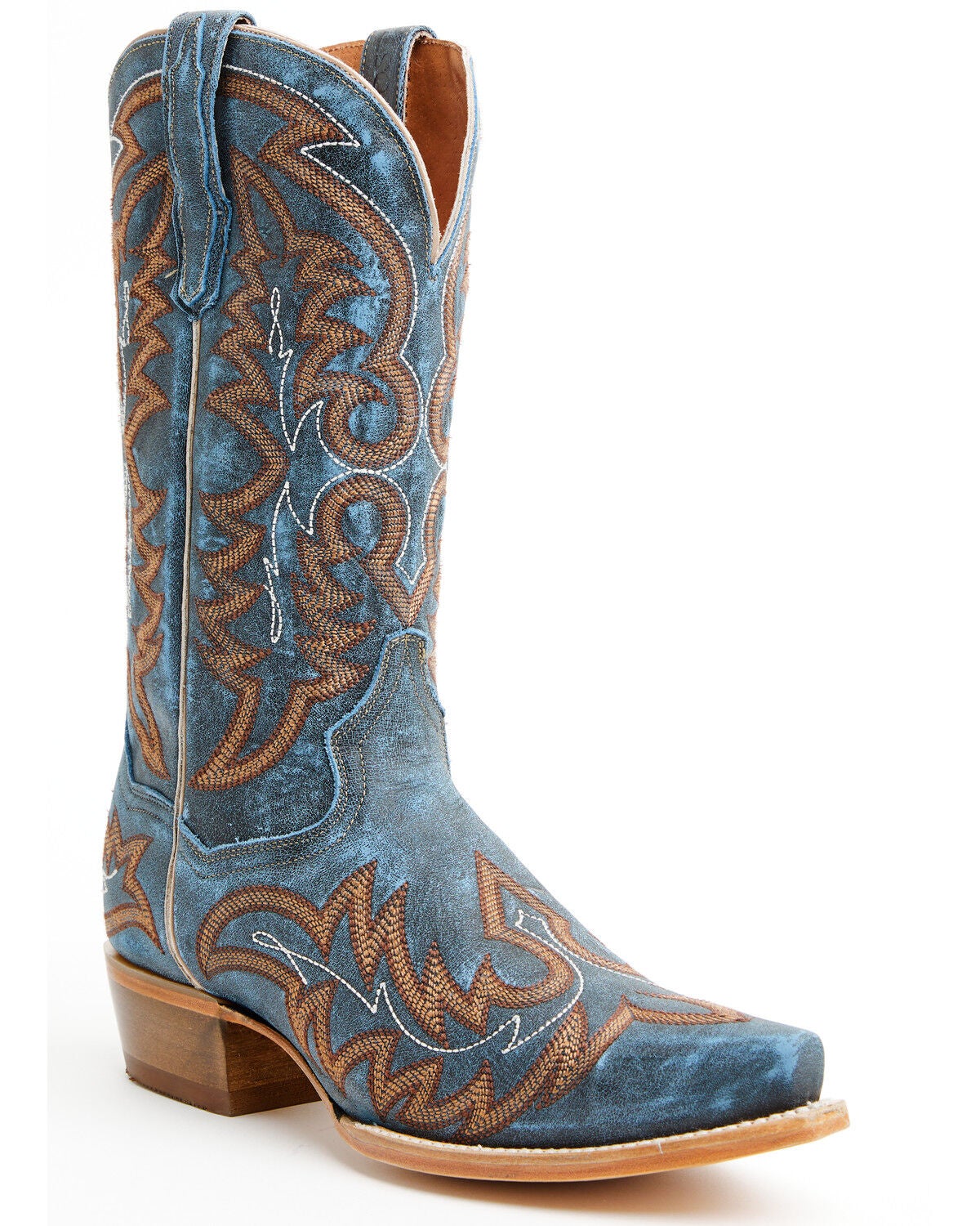 Image #1 - Dan Post Men's Triton Western Boots - Snip Toe, Blue, hi-res