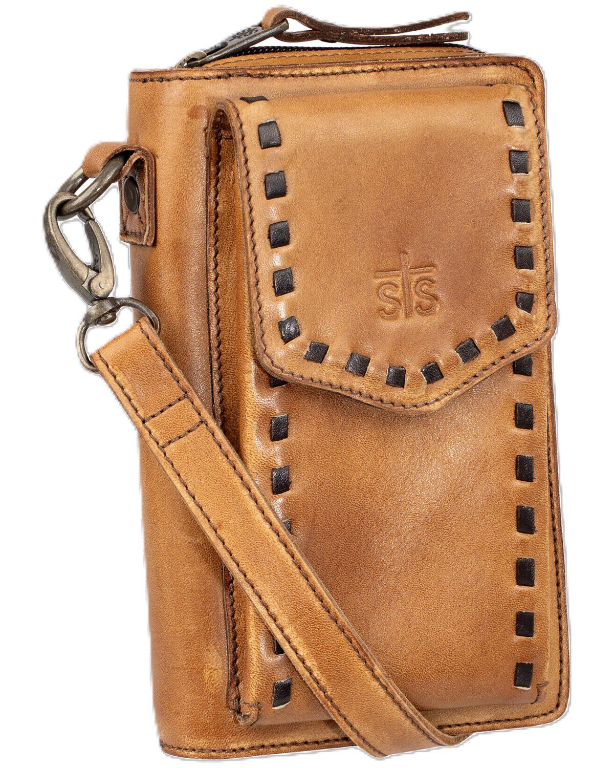 STS Ranchwear by Carroll Women's Bandera Quickdraw Crossbody Wallet, Caramel, hi-res