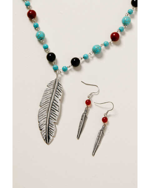 Shyanne Women's Midnight Sky Feather Set, Silver, hi-res