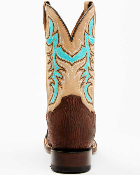 Image #5 - Dan Post Men's Exotic Shark Western Boots - Broad Square Toe, Dark Brown, hi-res