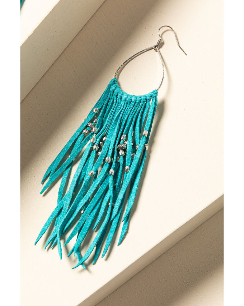 Idyllwind Women's Turquoise and Drop Fringe Earrings, Turquoise, hi-res