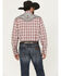 Image #4 - Roper Men's Plaid Print Embroidered Long Sleeve Snap Stretch Western Shirt, Red, hi-res
