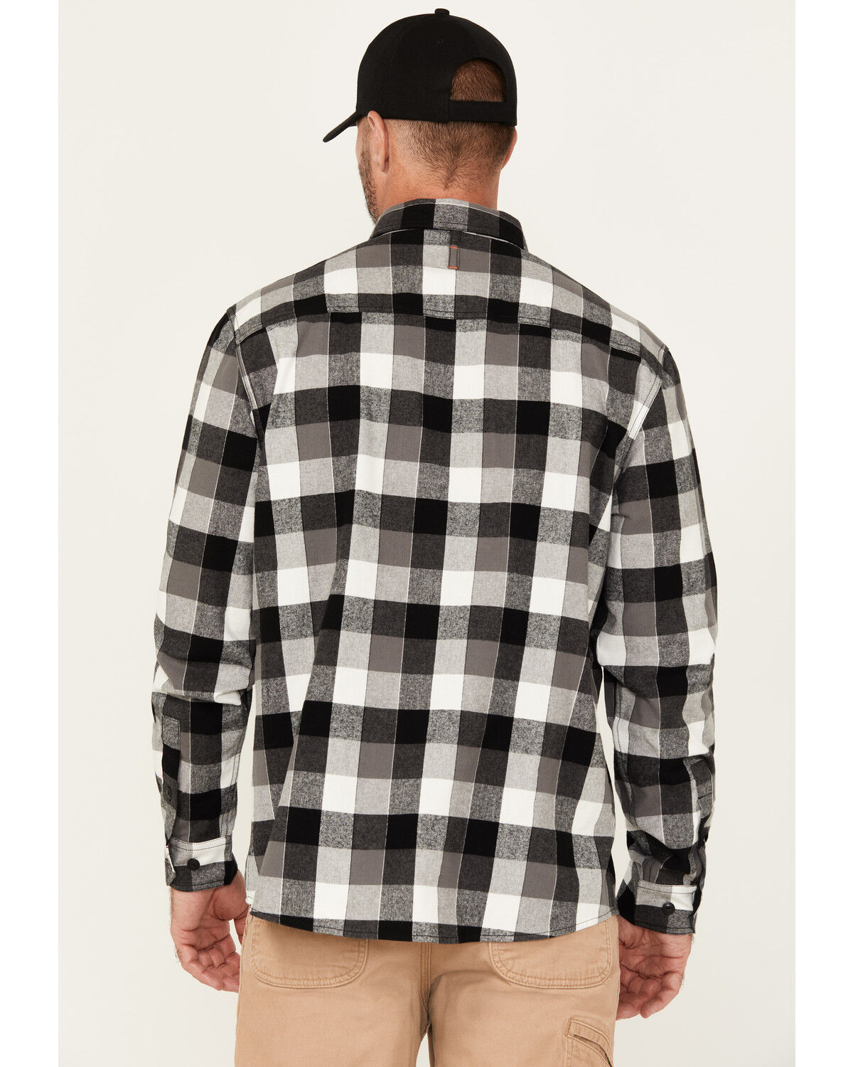 Image #4 - Hawx Men's Christopher Plaid Print Long Sleeve Button-Down Flannel Shirt, Charcoal, hi-res
