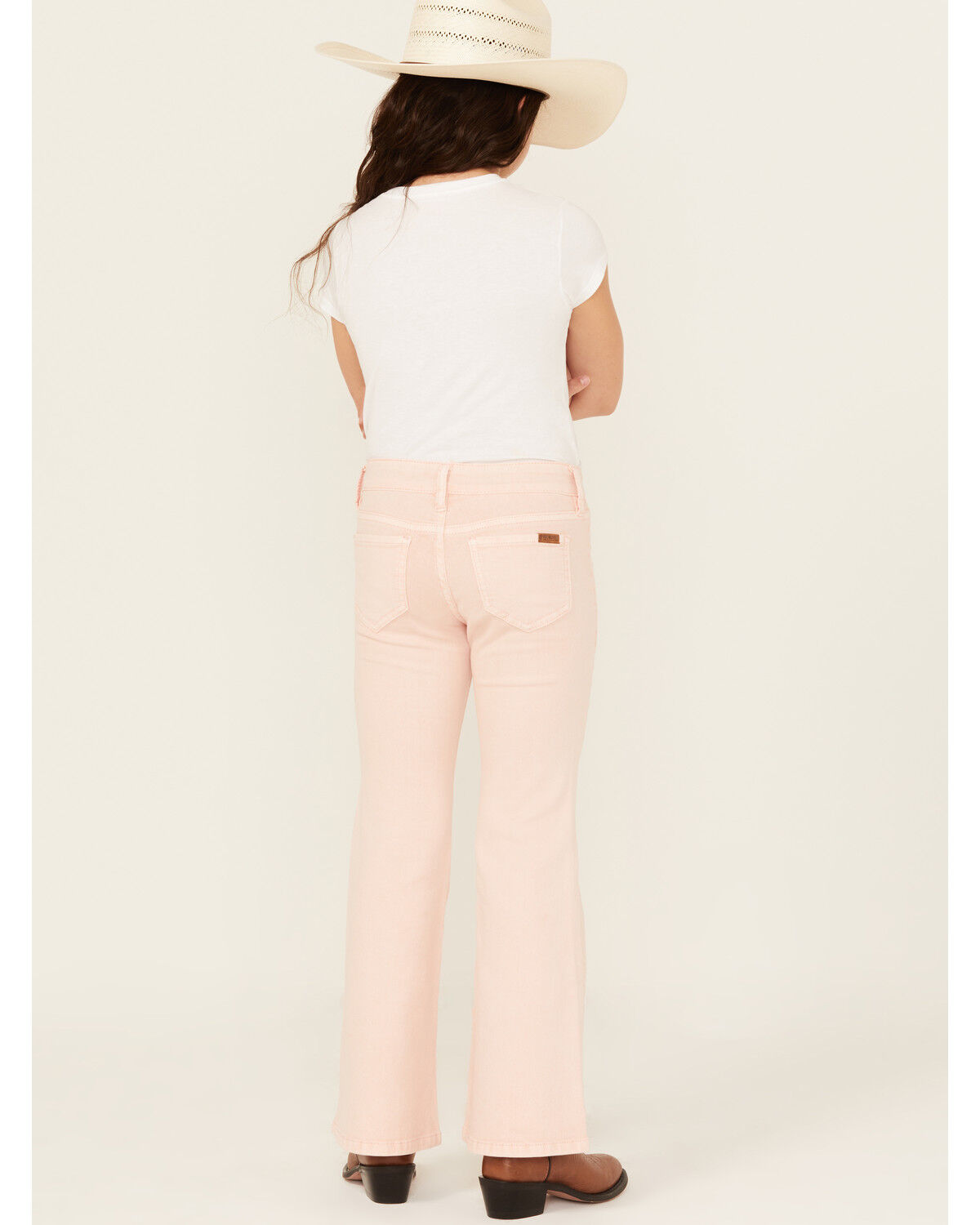 Image #3 - Rock & Roll Denim Girls' Flare Stretch Denim Jeans, Pink, hi-res