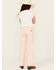 Image #3 - Rock & Roll Denim Girls' Flare Stretch Denim Jeans, Pink, hi-res