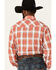 Image #4 - Roper Men's Large Plaid Long Sleeve Pearl Snap Western Shirt , Orange, hi-res