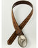Image #2 - Cody James Boys' Raylan Hammered Longhorn Buckle Belt, Brown, hi-res